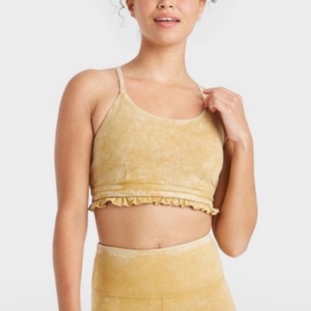 Joy lab yellow ruffle top